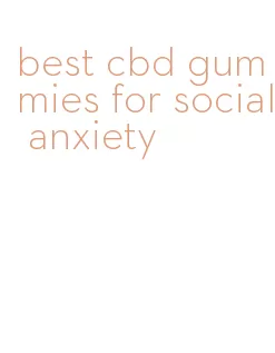 best cbd gummies for social anxiety