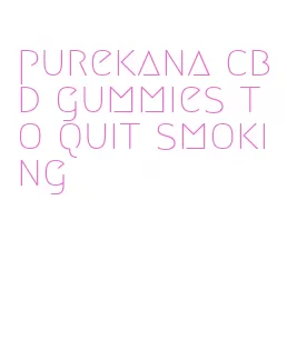 purekana cbd gummies to quit smoking