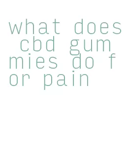 what does cbd gummies do for pain