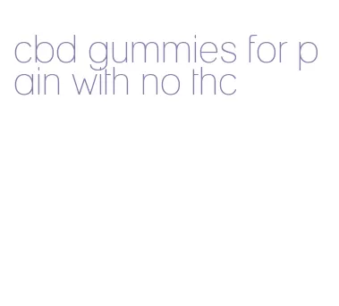 cbd gummies for pain with no thc