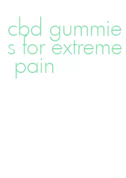 cbd gummies for extreme pain