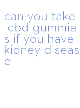 can you take cbd gummies if you have kidney disease