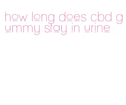 how long does cbd gummy stay in urine