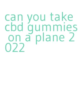 can you take cbd gummies on a plane 2022