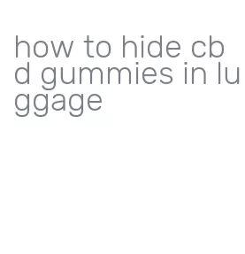 how to hide cbd gummies in luggage