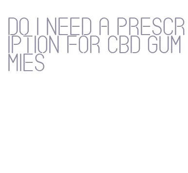 do i need a prescription for cbd gummies