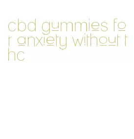 cbd gummies for anxiety without thc